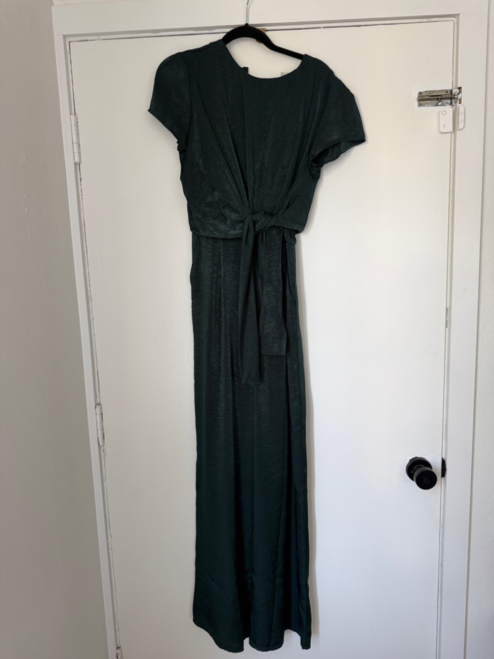 Lulu's Dark Green Tie-Front Jumpsuit
